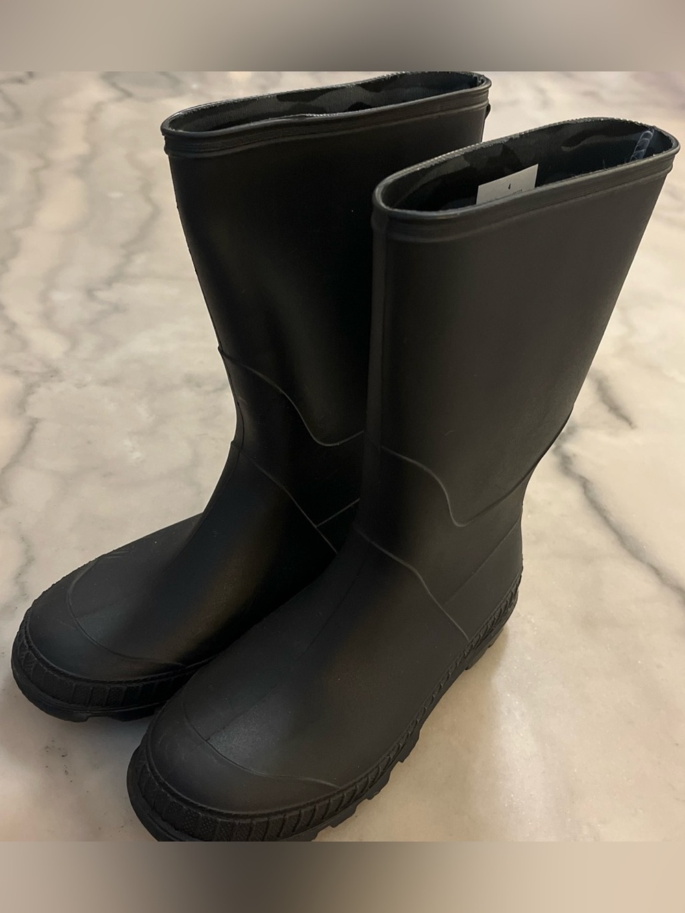 Kids Black Rain & Snow Boots - Waterproof Pull-On